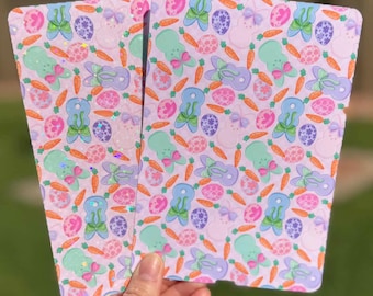 Easter Kindle Insert Pastel Bunny Insert, Pink or Green Spring E-Reader Decor, Clear or Holographic Overlay