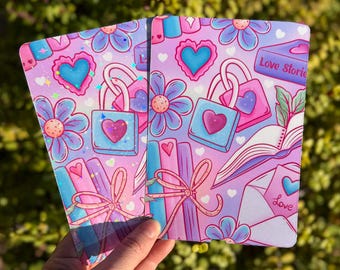 Valentine Bookish Kindle Insert – Romance Reading Aesthetic, Pink Love Theme E-Reader Insert, Clear or Holographic