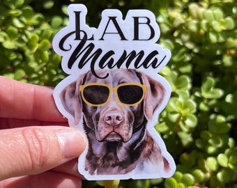 Lab Mama Sticker | Yellow or Chocolate Lab Dog Mom Decal | Vinyl