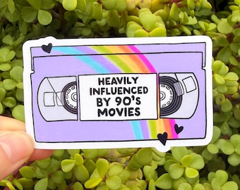 90s Movies VHS Sticker | Retro Rainbow Decal | Nostalgic Bookish Gift