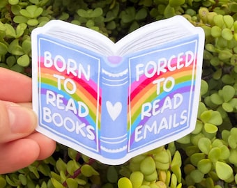 Born to Read Books Sticker | Rainbow Book Lover Vinyl | Funny Reading Sticker