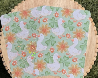Goose Kindle Insert | Clover Mushroom Daisy Ereader Insert | Spring Bookish Kindle Decor Clear or Holographic