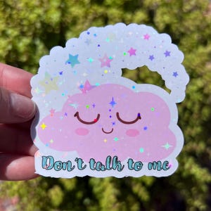 Don&#39;t Talk To Me Sticker, Cute Mental Health Sticker, Introvert Mood Sticker, Water-Resistant, Laptop & Water Bottle Decal