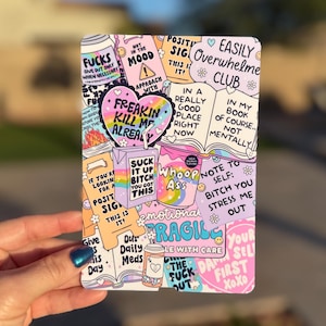 Emotional Support Chaos Kindle Insert | Satin Photo Paper | Aesthetic E-Reader Case Art | Book Lover Gift | Funny Mental Health Decor