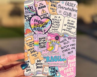 Emotional Support Chaos Kindle Insert | Satin Photo Paper | Aesthetic E-Reader Case Art | Book Lover Gift | Funny Mental Health Decor
