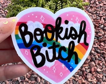 Bookish Bitch Sticker | Funny Rainbow Book Lover Decal