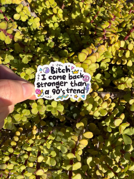 90s Trend Sticker, Funny Comeback Quote Decal, Retro Millennial Humor Sticker, 2 or 3 Inch, Clear or Holographic Overlay