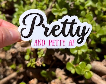 Joli et petit autocollant AF | en vinyle rose sarcastique drôle | Sticker bouteille d'eau pour ordinateur portable Sass féminin