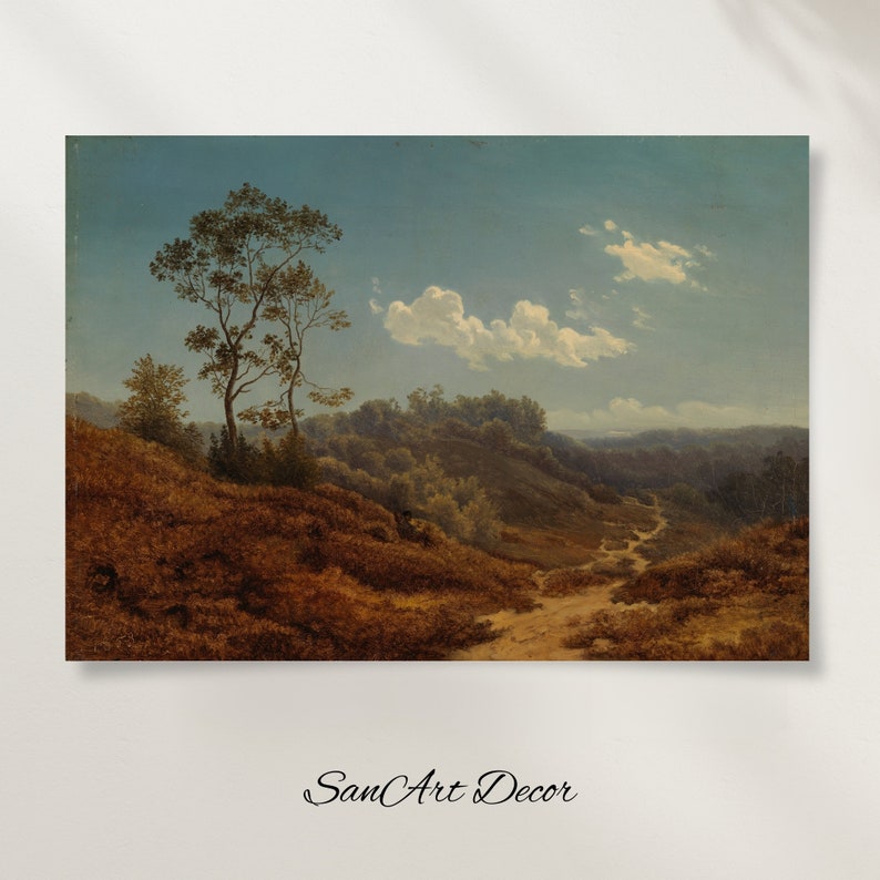 Vintage Art Framed, Oil Painting Art, Vintage Landscape Painting