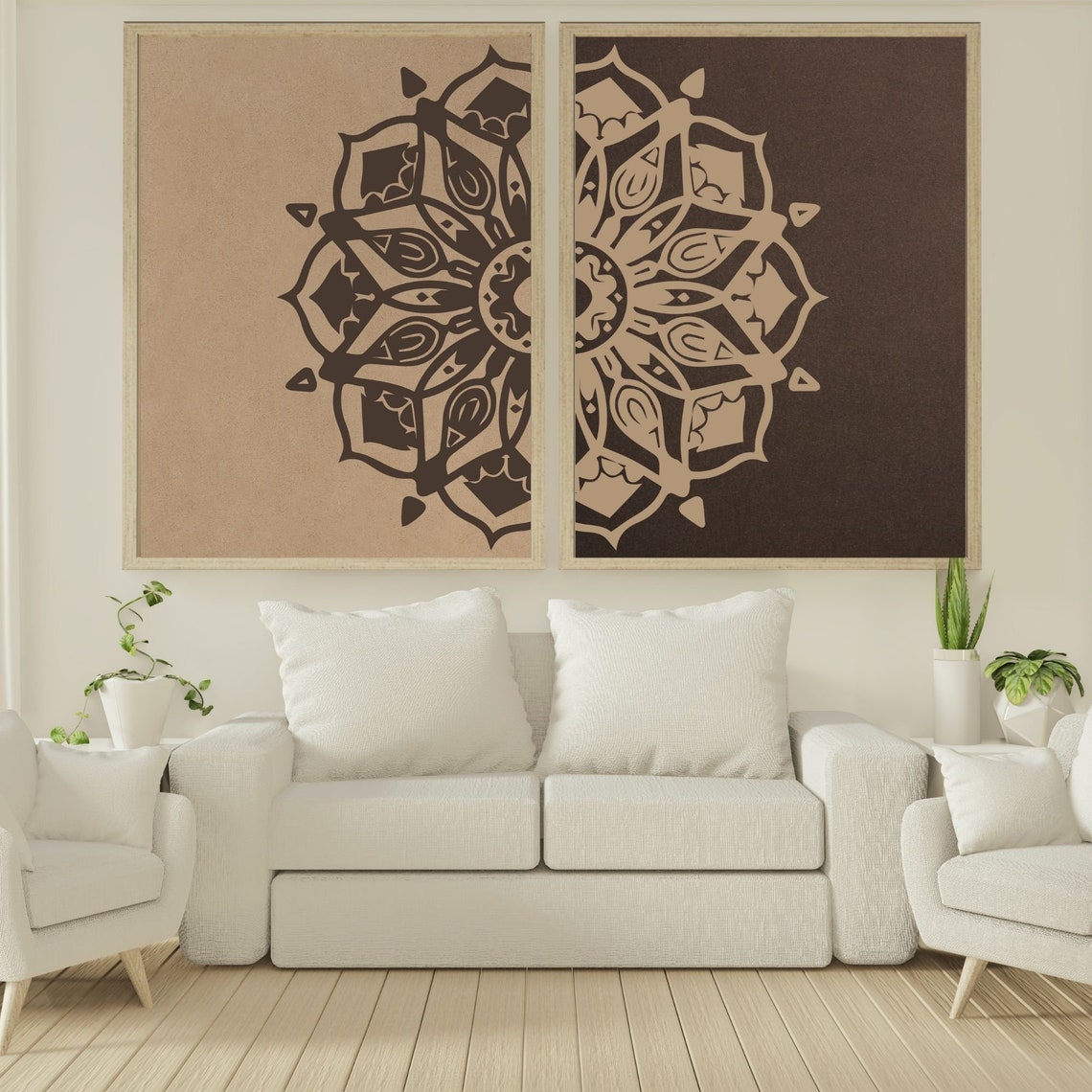 Vintage Style Wall Art Brown Vintage Wall Art Wall Art Set Etsy