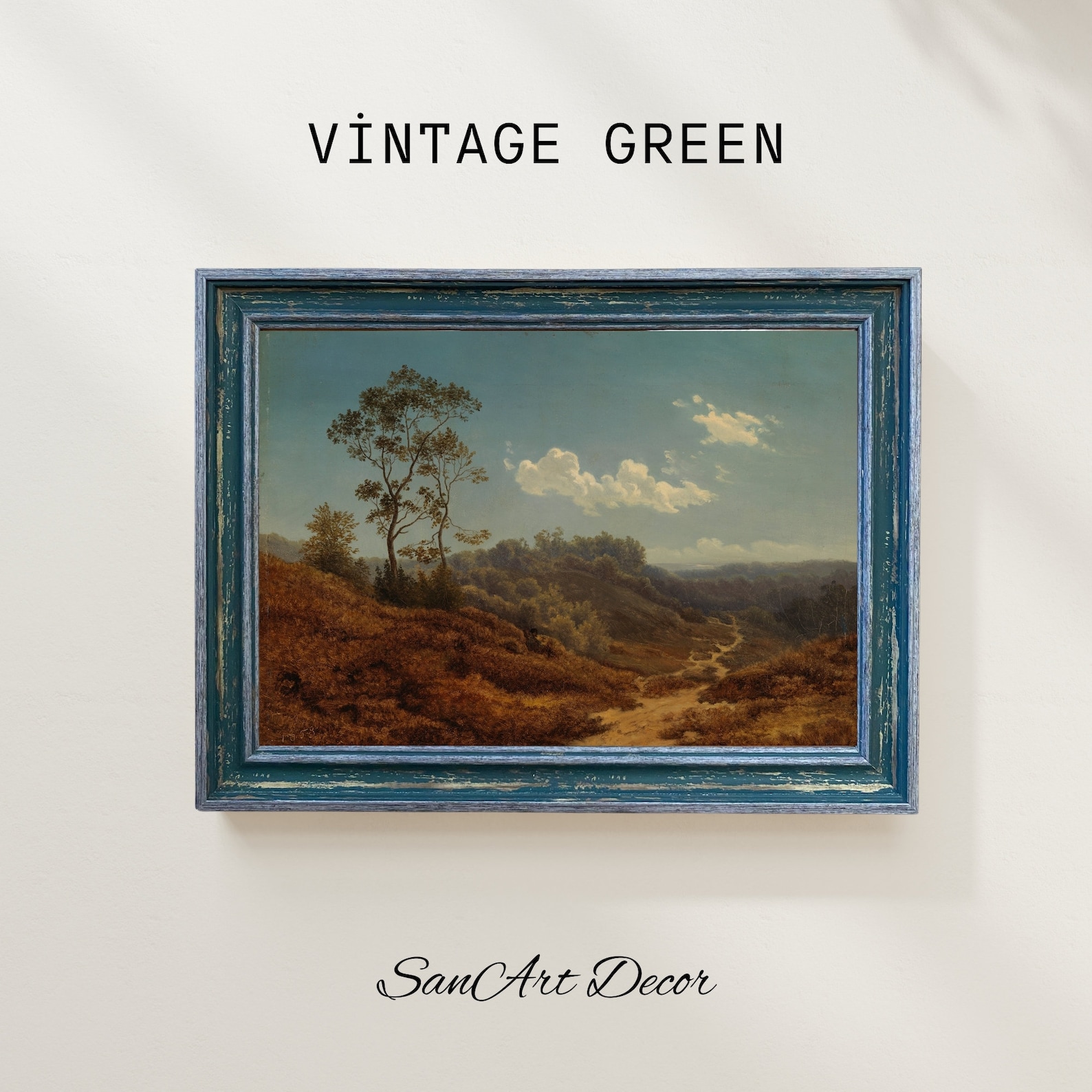 Vintage Art Framed, Oil Painting Art, Vintage Landscape Painting