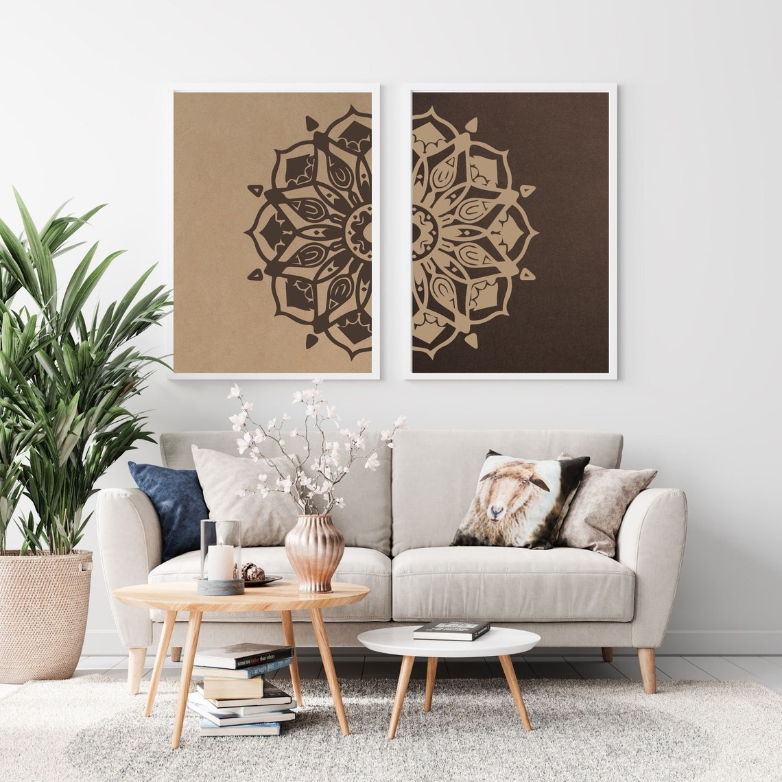 Vintage Style Wall Art Brown Vintage Wall Art Wall Art Set Etsy