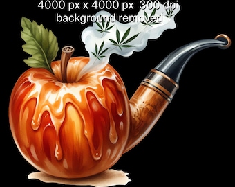 Thankful Apple Pumpkin PNG 3 Pack Immediate Digital Download Stoner ClipArt 420 Friendsgiving Grateful Cannabis Sublimation Fall Weed Design