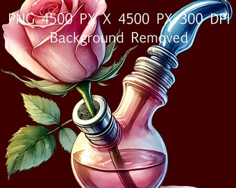 Stoner Girl Rose PNG Immediate Digital Download Image Cannabis Shirt Design 420 Sticker Marijuana ClipArt Wall Art Picture Valentine Card