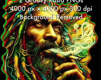 2 Rasta PNGs Digital Downloads for Cannabis Shirts Dispensary Art Stoner Stickers 420 Images for Sublimation Marijuana ClipArt Printable