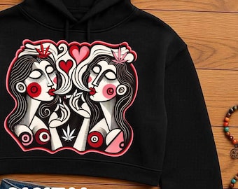 Sativa Girls Digital PNG/ Stoner Girl Shirt Design/ Bachelorette Party Invitation/ 420 Printable Wall Art/  Picasso Style Marijuana Clip Art