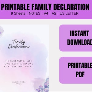 Declaraciones Familiares para la Protección de Su Familia / Aliento Bíblico / PDF Imprimible