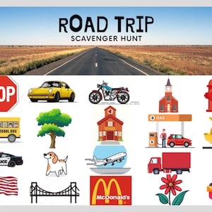 Road Trip Scavenger Hunt Game | Printable Scavenger Hunt | Kids Road Trip Activity