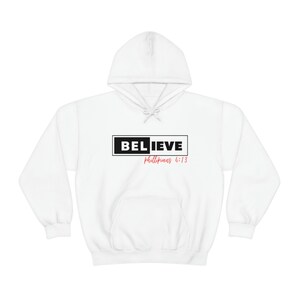 Believe Christian- Sudadera con capucha unisex de mezcla pesada