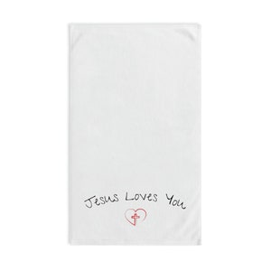 Christian &quot;Jesus Loves You&quot; Hand Towel - Household Gift - Biblical Living