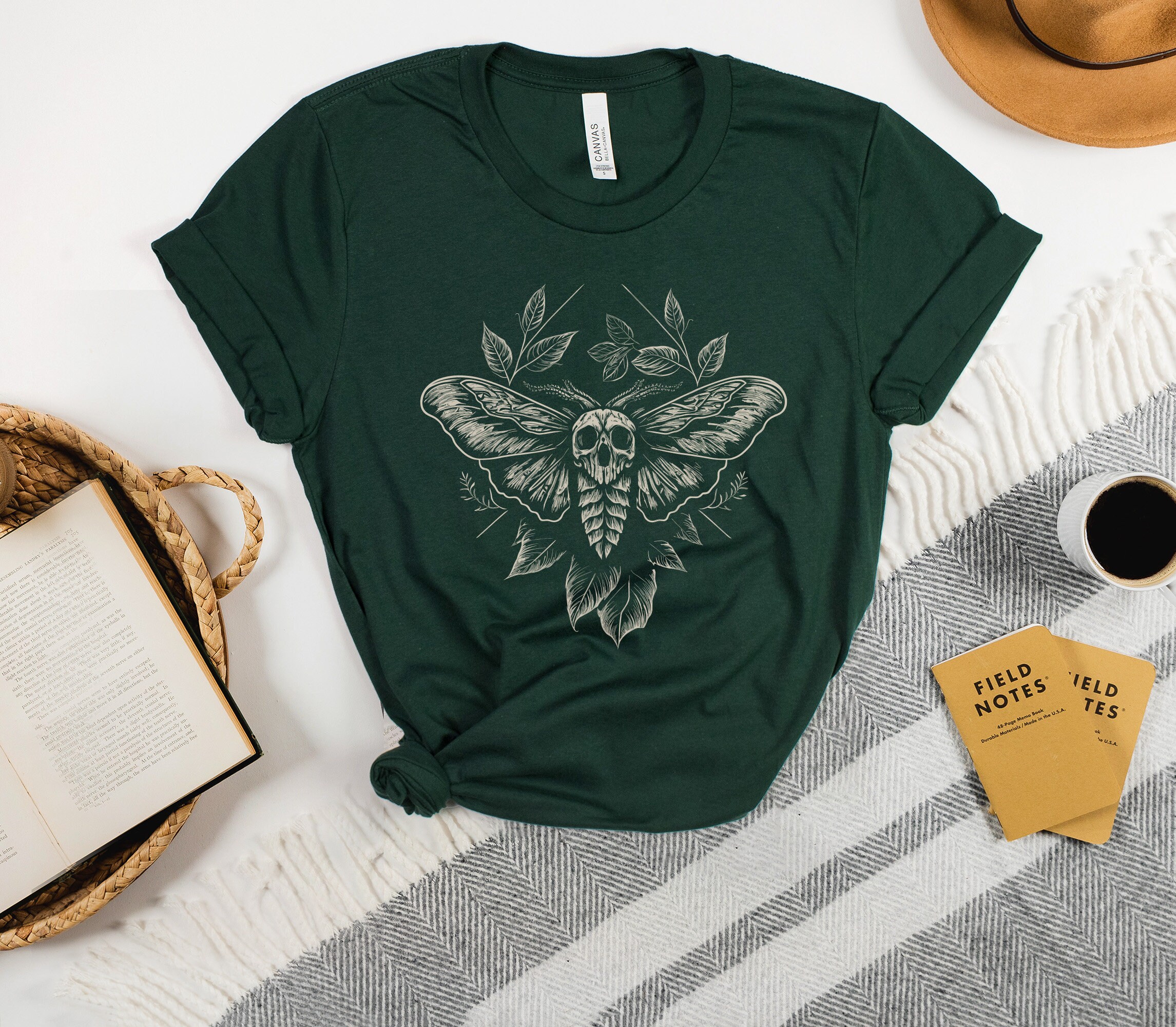Death Head Moth Shirt, Dark Cottagecore Aesthetic Clothes, Dark ...