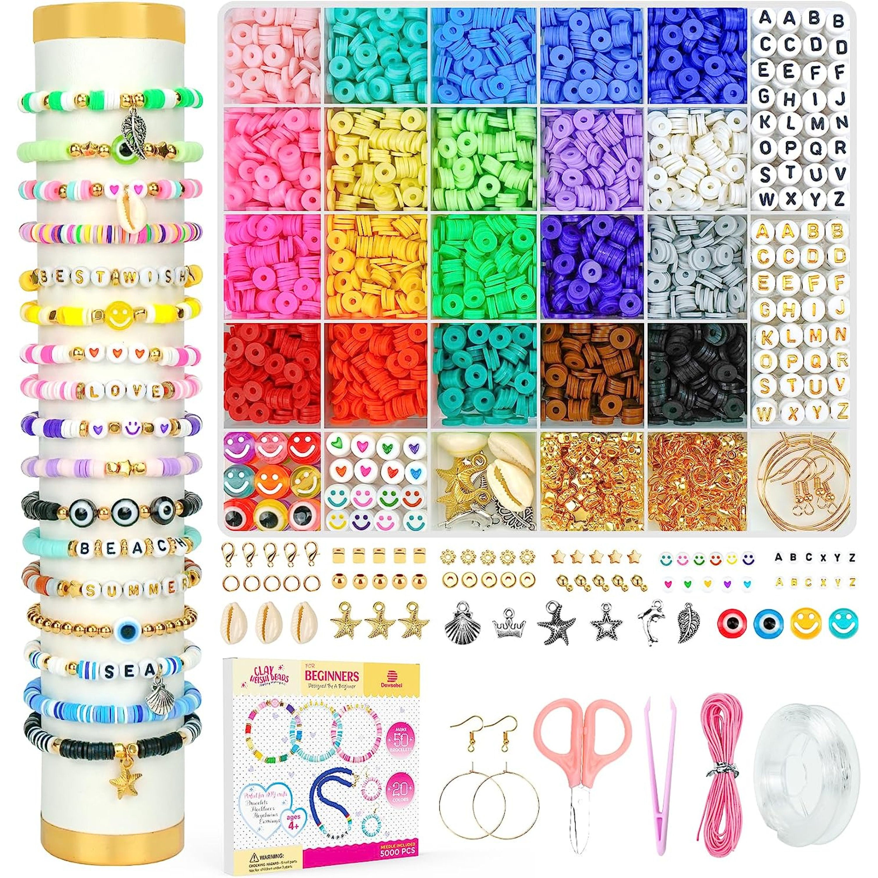 7200Pcs/Box 6mm Clay Bracelet Beads for Jewelry Making Kit,Flat Round  Polymer Clay Heishi Beads