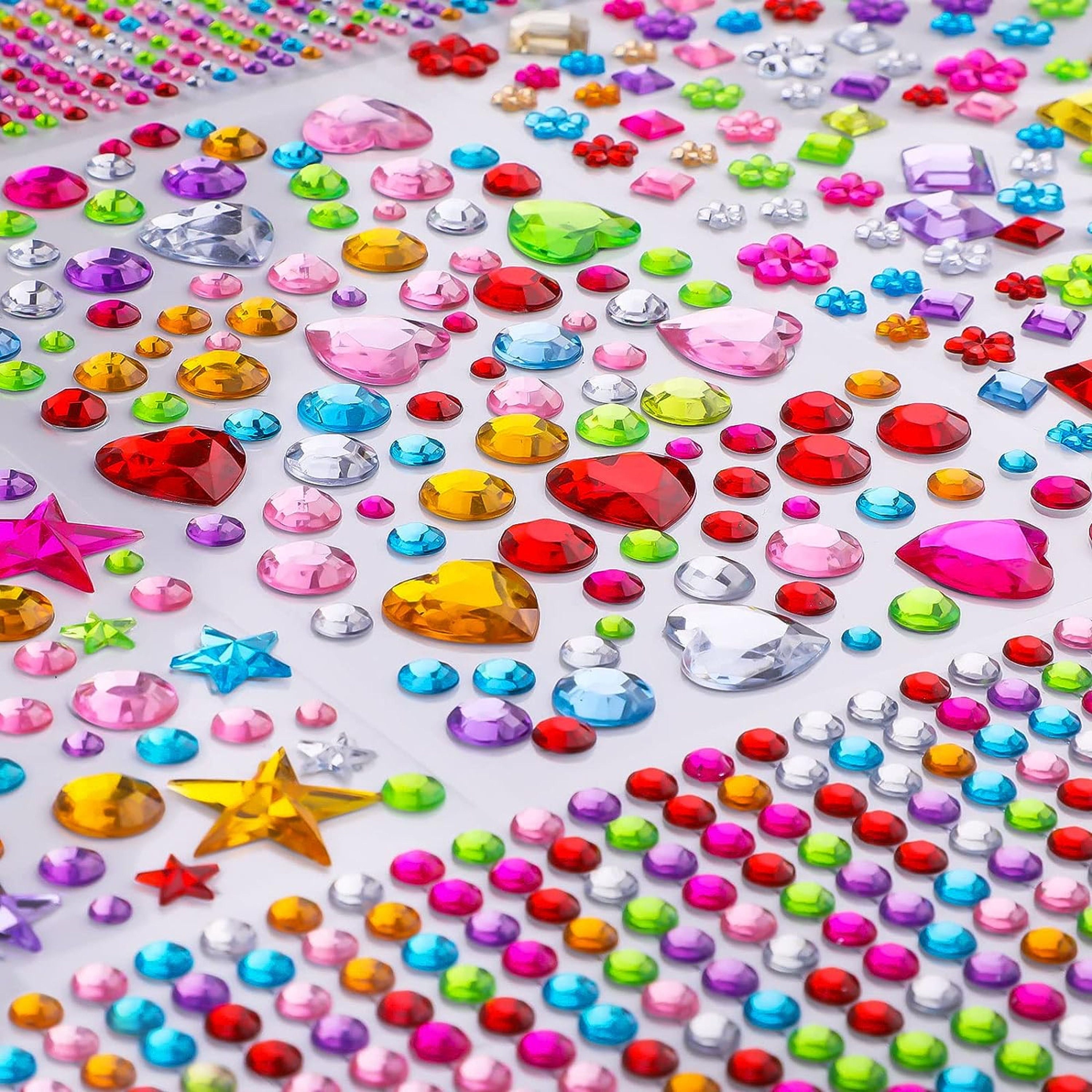 880pcs Gem Stickers Rhinestones for Crafts - Self Adhesive Jewels Stickers  Acrylic Gems DIY Craft Decorative Diamond Stickers Small Stickers for Kids
