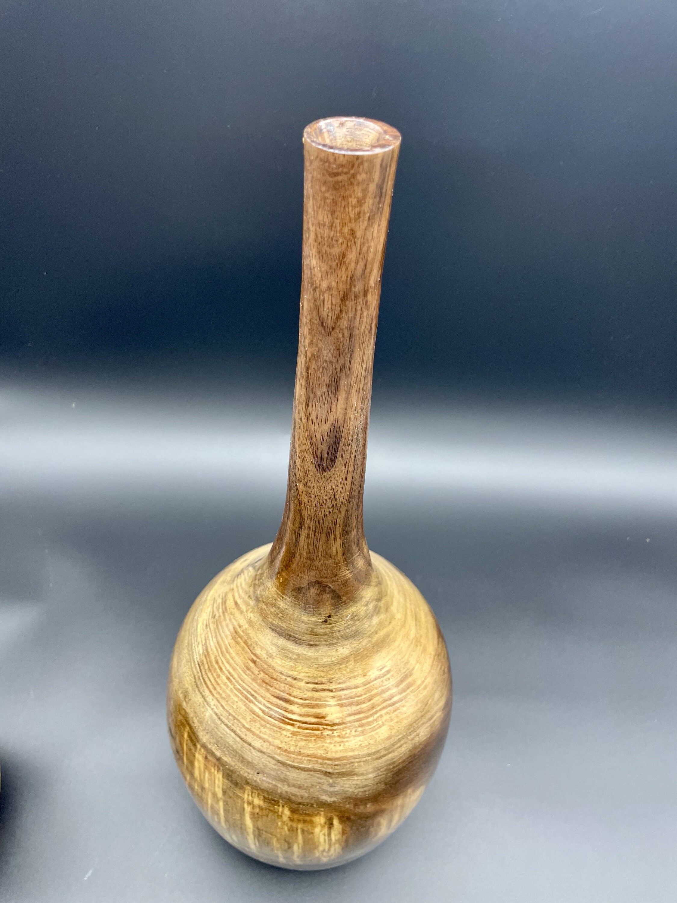 Large Black Walnut Woodturned Vase Finger Lake Wood Handmade USA and