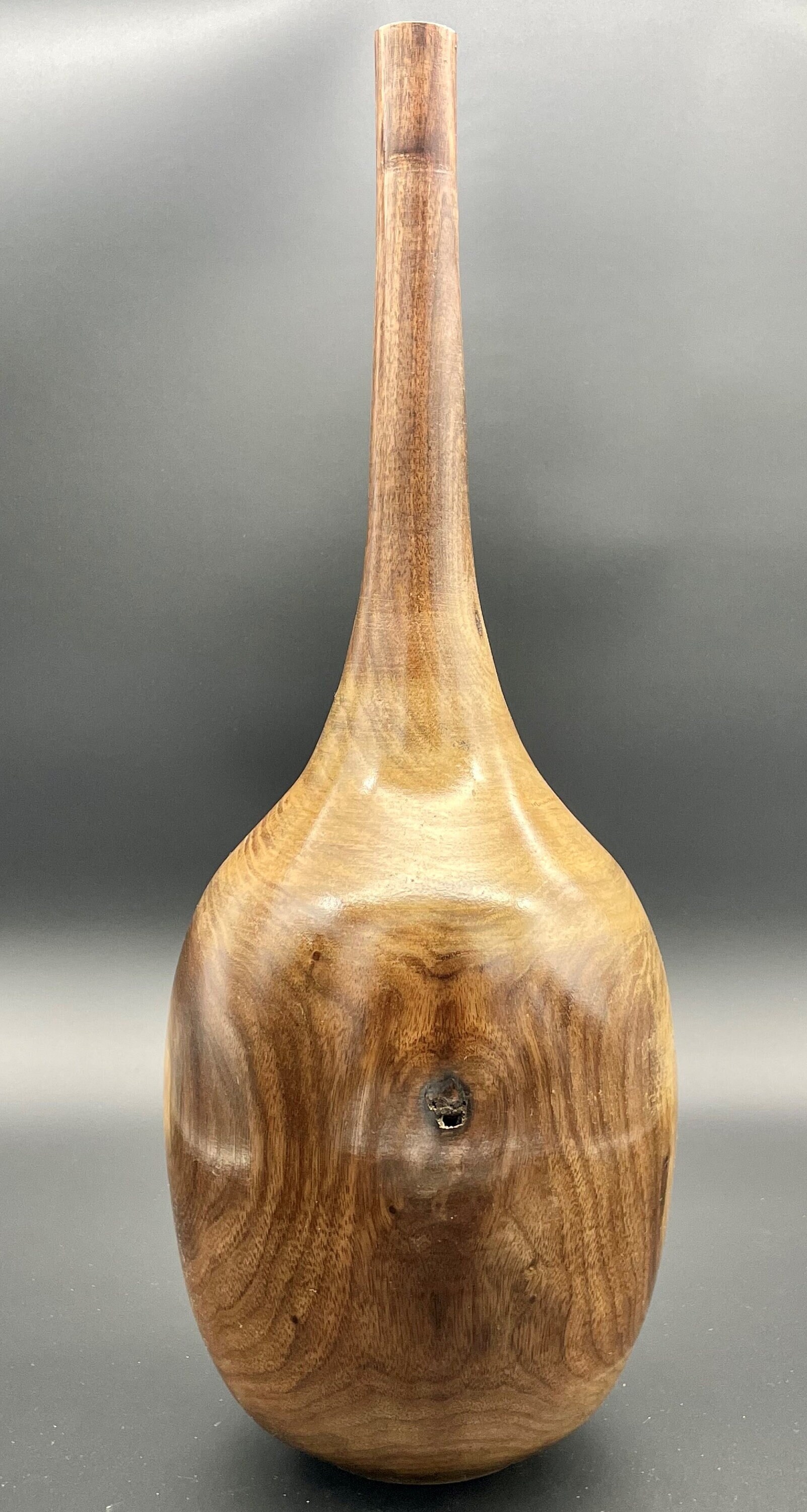 Large Black Walnut Woodturned Vase Finger Lake Wood Handmade USA and