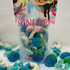 Beach Berry Gummibärchen Mix: Blaue Himbeere Haie & Ringe (225 ml)