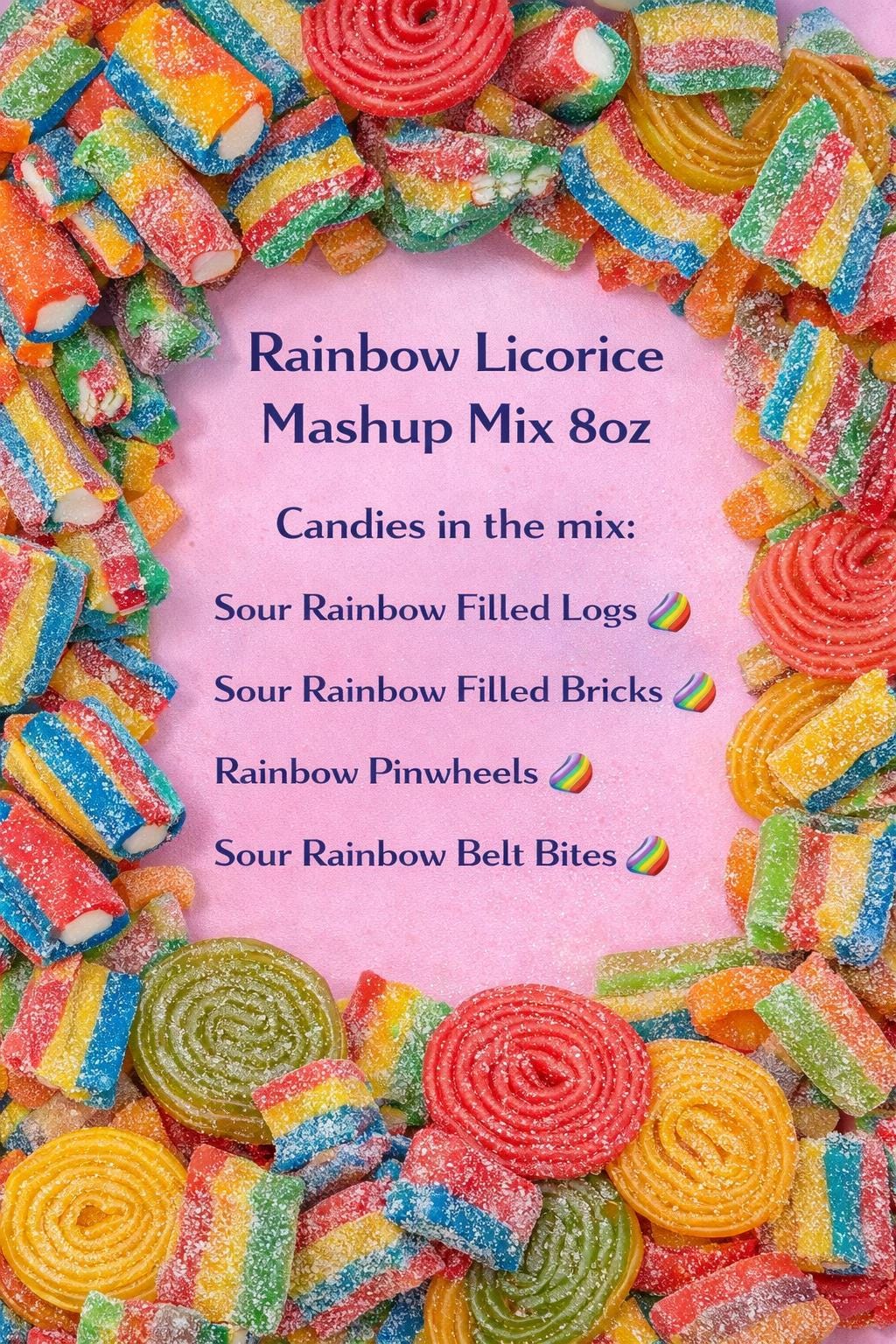 Rainbow Licorice Mashup Mix 8oz - Etsy