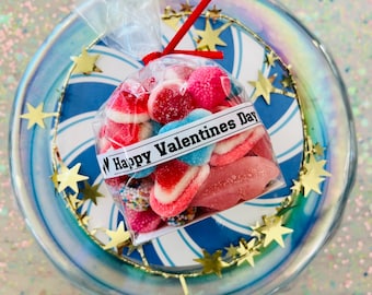 Valentines Day Candy Mix, Gummies & Jelly Beans, Sweet Treat, Valentines Day Gift, Available in Two Sizes and Customizable Label Options