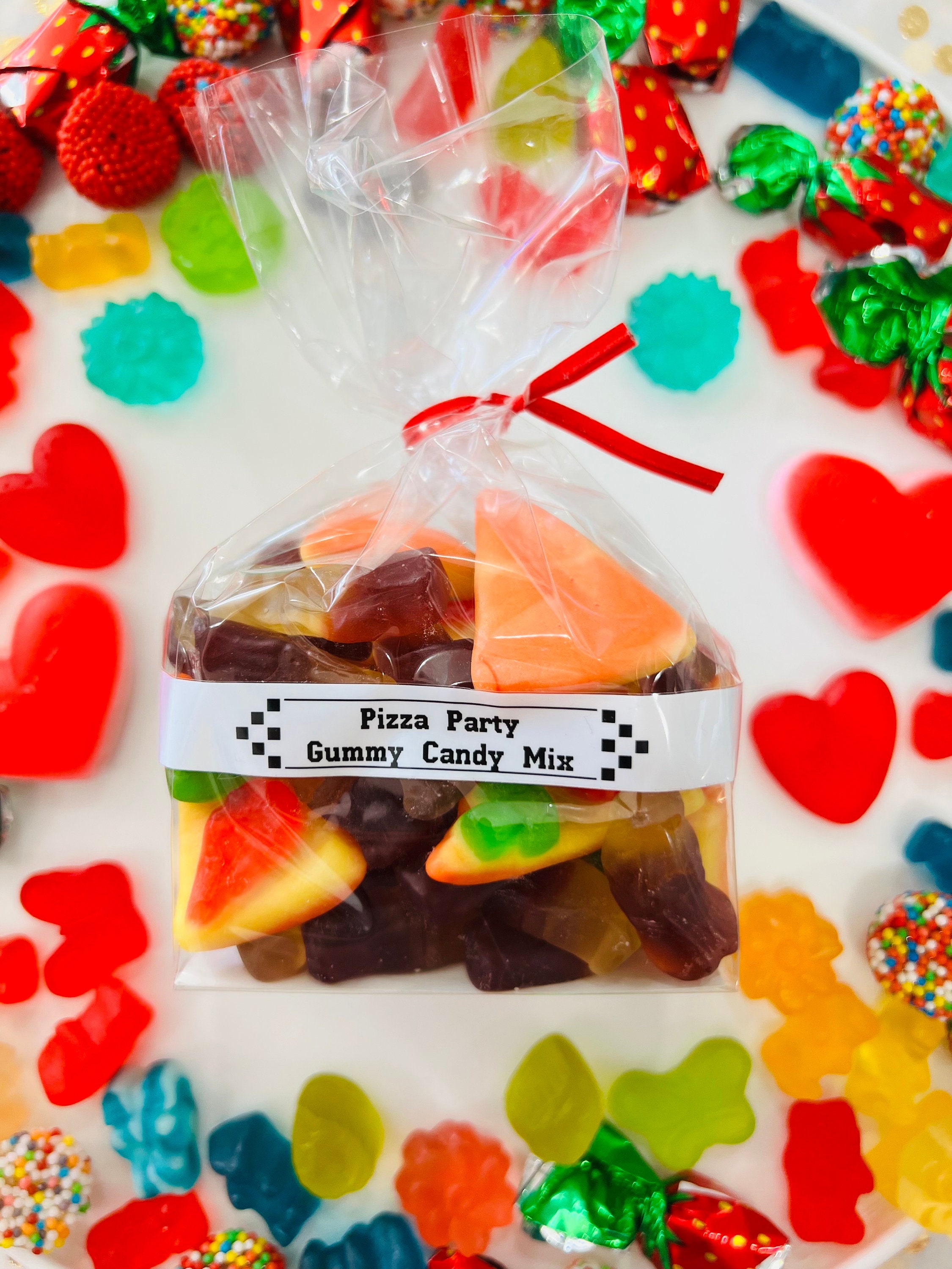 Pizza Party Gummy Candy Mix, Mini Coke Bottle Gummies and Pizza Slice ...