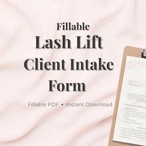 Formulaire d'admission des clientes pour le rehaussement de cils | Formulaire de consentement à remplir pour les soins de beauté - Esthéticienne PDF