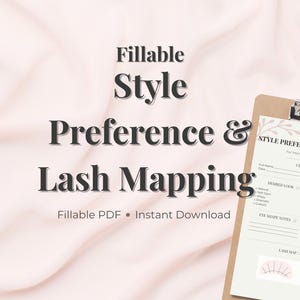 Lash Style Preference & Mapping Form - Lash Client Consultation Sheet | Fillable PDF