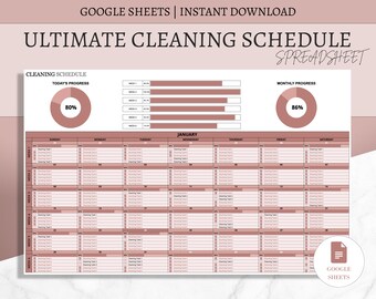 chore chart husband and wife Cleaning Schedule Spreadsheet For Google Sheets, Editable Cleaning Planner, Cleaning Checklist Template, Household Chores, ADHD Clean Home