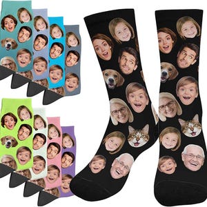 Personalized Socks with Face, I love Dad Socks, Funny Baby and Dad Faces Socks, Custom Pet Socks, Custom Father&#39;s Day Gift, Gift for Him