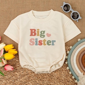 Big Sister Baby Bubble Romper, Lil Sister Bodysuit, Summer Baby clothes, Baby Announcement , Cute Baby Clothes, Baby Shower Gift