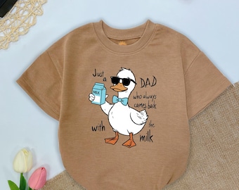Funny Duck Dad baby Bubble Romper, Baby Duck Bodysuit, Funny Silly Goose Baby, Animal Baby Clothes, Goose Lover, Baby Shower Gift
