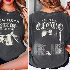 Peso Pluma 2 Sides Shirt, Vintage Peso Pluma 2024 Concert Tour Shirt, Peso Pluma Exodo Tour Shirt, Peso Pluma Pop Music Shirt