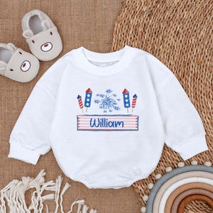 Personalized Boy 4th of July American Bubble Romper, Patriotic Baby Boy, 4th of July Bodysuit, Boy American Baby Outfit, baby shower gift
