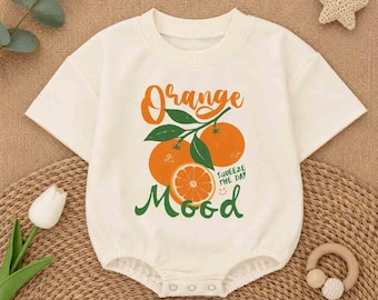 Squeeze The Day Baby Romper, Retro Citrus Bodysuit, Orange Fruit Onesie, Little Cutie Baby Outfit, Summer Shower Gift, Funny Pun Shirt