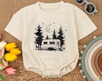 Happy Camper Baby Romper, Boy Adventure Baby Gift, Camping Baby Clothes, Outdoor Baby Clothes, Camping buddy, Adventure, Baby Shower Gift