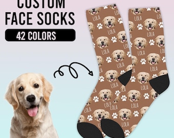 Custom Face Socks from Dog Photo, Personalized Dog Socks, Custom Pet Socks, Personalized Cat Photo Socks, Funny Socks for Mom Dad