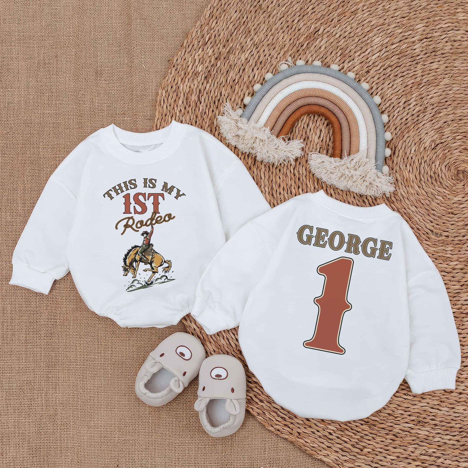 Boy This is My First Rodeo Birthday Baby Romper, Custom Boy Birthday ...