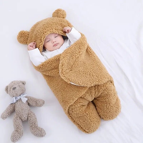 Newborn Baby Sleeping Bags Autumn Winter Bedding For Newborn Soft Fleece Babies Wrap Blankets NewBorn Sleepsack 0-9 Months