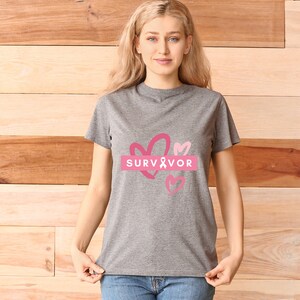 Survivor T-Shirt – Pink Ribbon, Cancer Awareness Tee