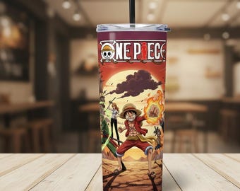 Envoltorio para vaso de One Piece Anime, diseño de sublimación de 590 ml (descarga digital PNG)