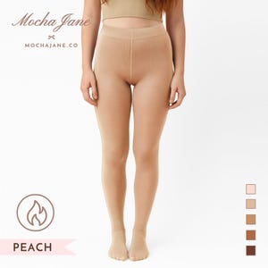 Medias de piel marrón con forro polar / Medias de piel marrón cálidas de talla grande / Medias para piel morena / Medias de piel marrón con forro polar grueso de 190 g / XS-5XL