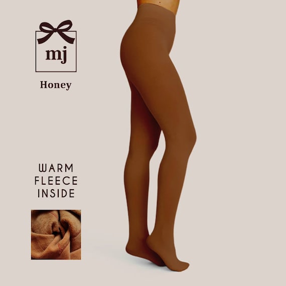 Nude Brown Fleece Lined Tights Warm Brown Tights for Winter Warm